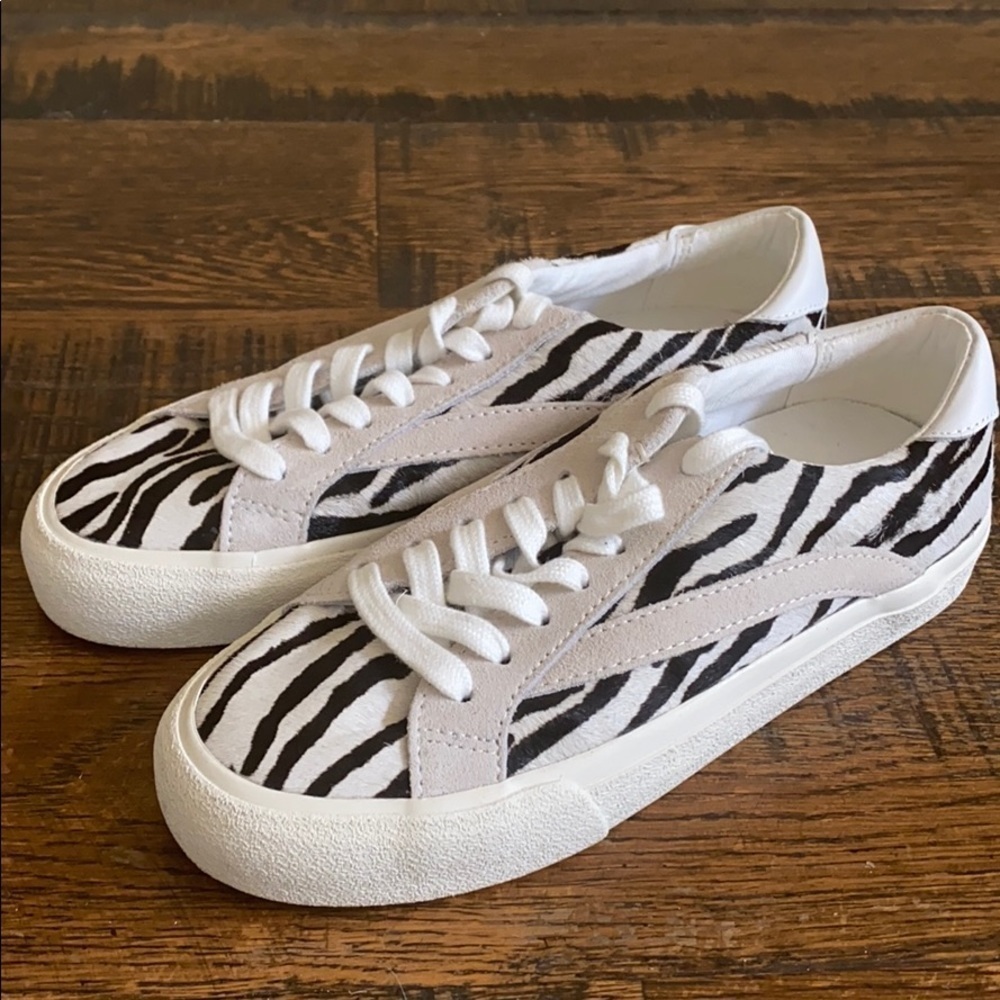 Madewell sidewalk zebra calf hair sneakers ae247